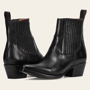Frye Black Leather Ankle Boots